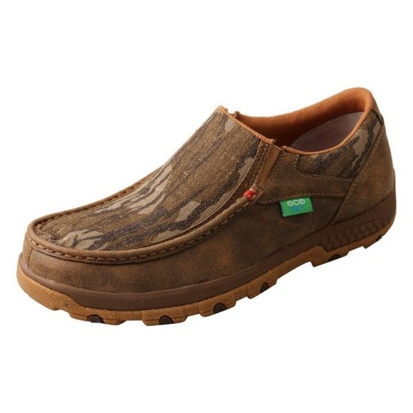 Twisted X Men's (WIDE) Mossy Oak Camouflage Slip-On Driving Moccasin, Camo Shoe